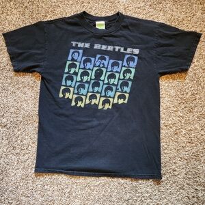 The Beatles Vintage Y2K T-Shirt - John Paul George Ringo Faces (Size Medium)